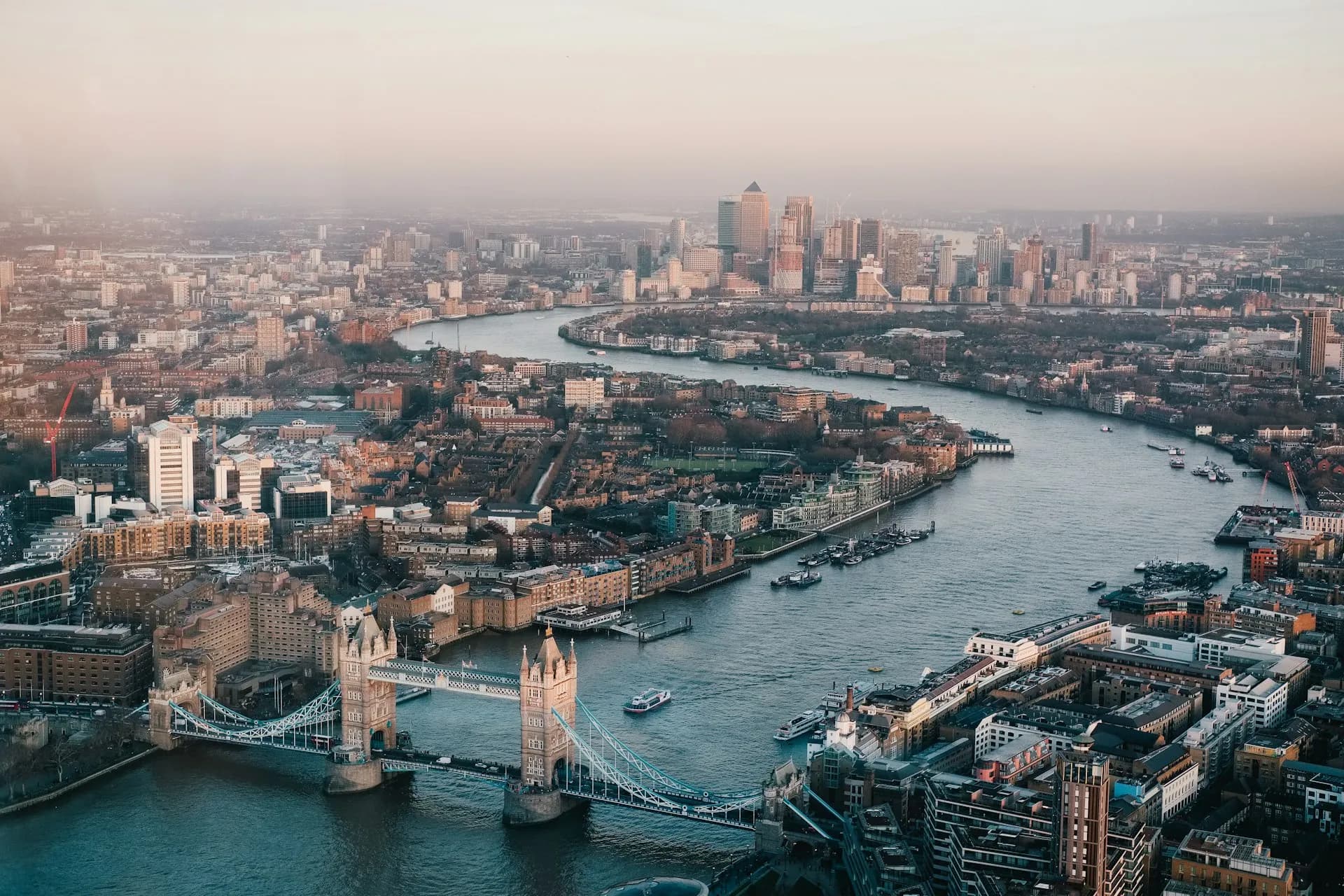 London skyline at dusk